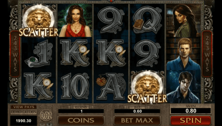 Immortal Romance slot game with scatter symbols